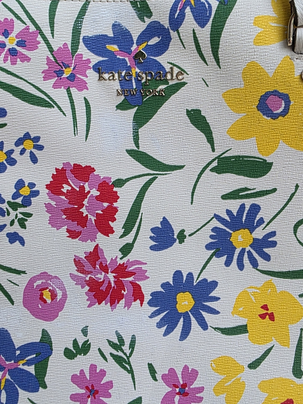 Kate Spade Garden Bouquet Floral Cream Large Top Zip Tote - Picture 11 of 16